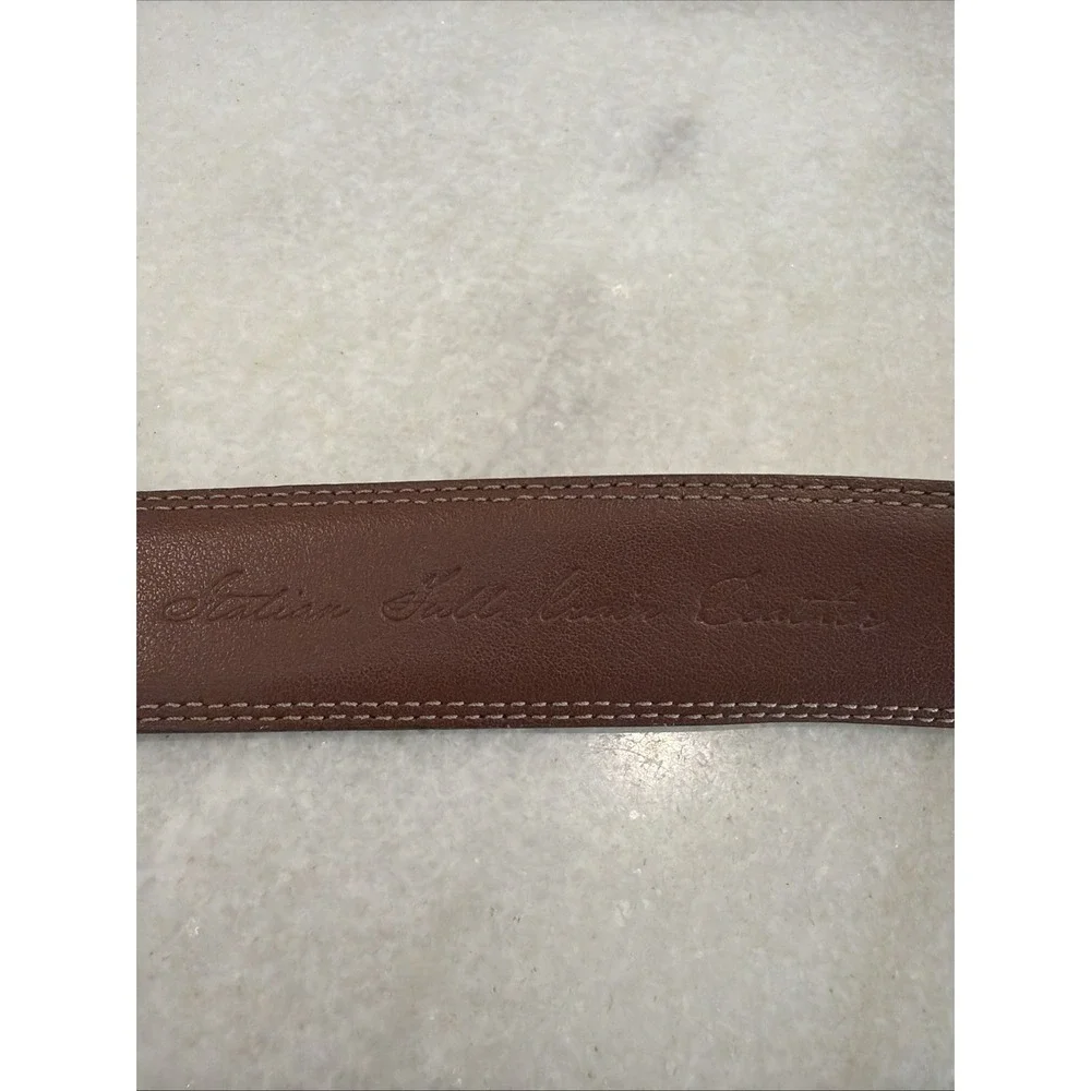 Daniel Cremieux Belt Mens 40/100 Brown Embossed Leather Signature Collection GWB
